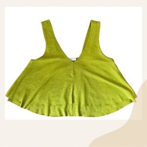 Zara Cropped Flowy Tank Green Top SIZE Small